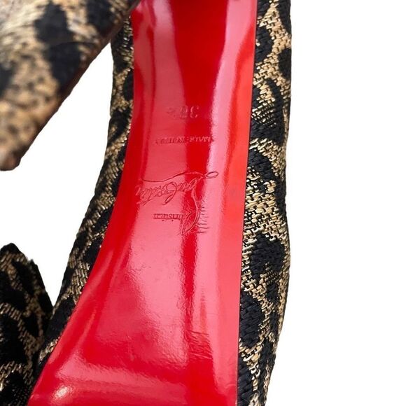 Christian Louboutin Canvas Jacquard Leopard Pumps | 8.5 - Picture 9 of 10